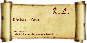 Kádas Léna névjegykártya